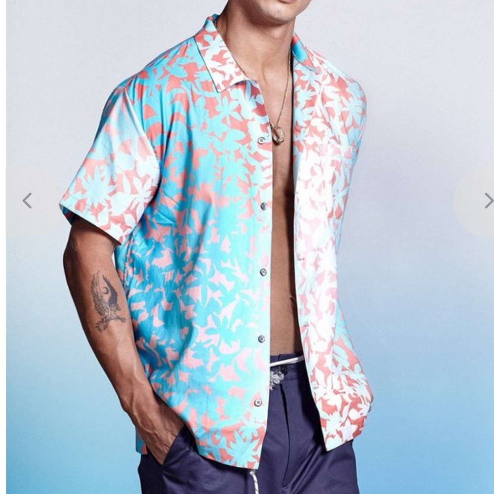 Double Rainbouu radio paradise 100% cotton button up